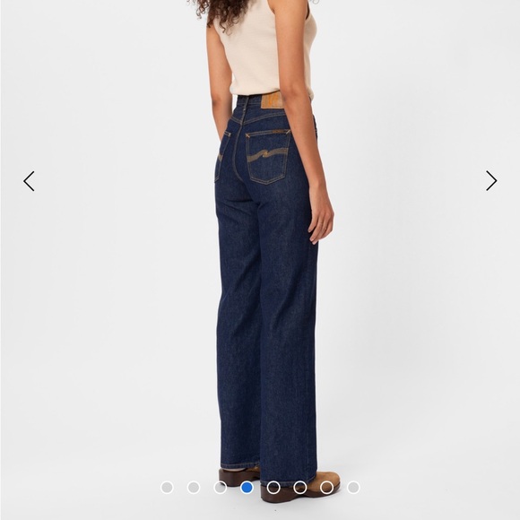 Nudie Jeans Dark Blue Flare & Wide Leg Jeans - Picture 2 of 8